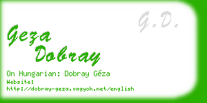 geza dobray business card